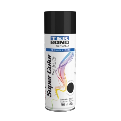 Spray Uso Geral 350ml Preto Brilhante Tekbond