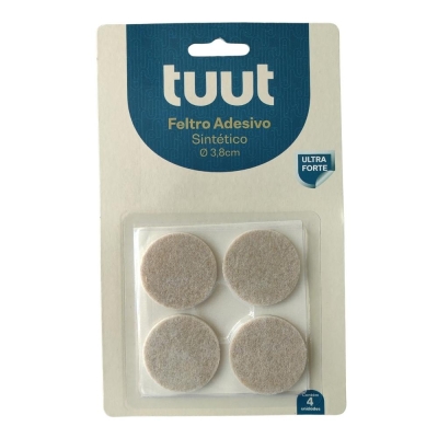 Feltro Protetor Redondo G 4pçs Marrom Tuut