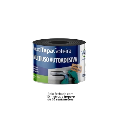 Manta Adesiva 10cm X 10mt Tapa Goteira Viapol