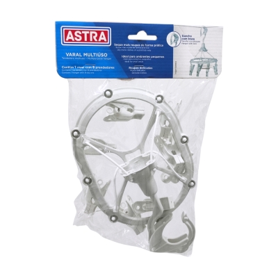 Varal Mini Redondo 8 Prendedores Branco Astra