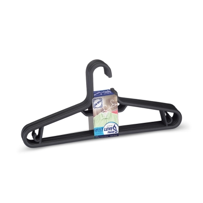 Cabide Roupas Adulto Kit 6pçs Preto (5826) Arthi