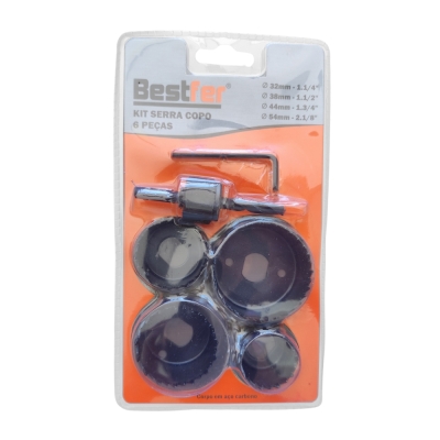Serra Copo Madeira Kit 6pçs 32-54mm Bestfer
