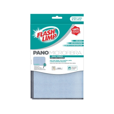 Pano Microfibra Vidros 40 X 30cm Flash Limp