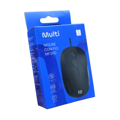 Mouse Optico Usb 1200dpi Emborrachado Preto (Mo222) Multilaser