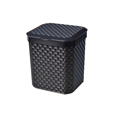Lixeira Pia Plastica Rattan 5lt Preta Arqplast