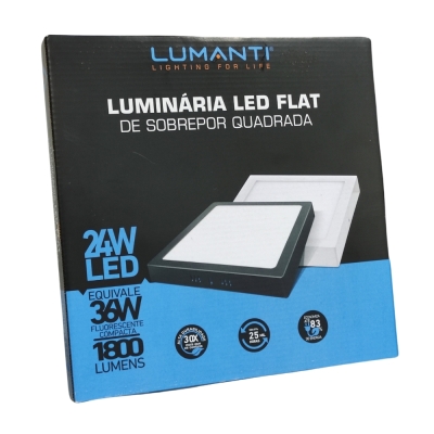 Painel Led 24w Quadrado Sobrepor 6500k Lumanti