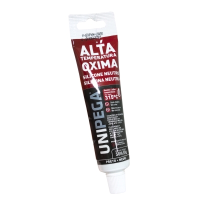 Silicone Alta Temperatura 50ml/65gr Preto Unipega