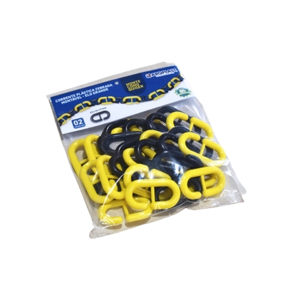 Corrente Plastica 2mt Amarela/Preta Arqplast