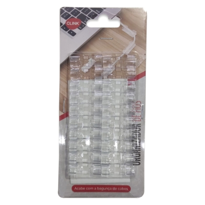 Organizador Adesivo Fio 20 Pçs Transparente Clink