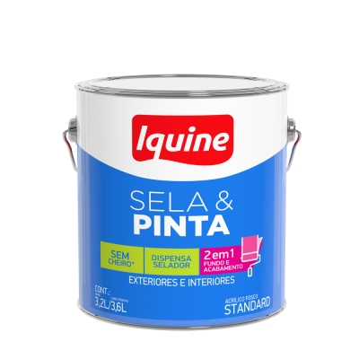 Tinta Sela e Pinta Acrilica 3,6LT Branco Neve Iquine