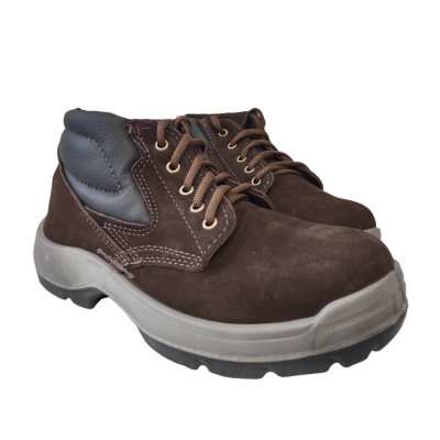 Bota Couro Nobuck C/Bico Plastico Nº 42 Cafe (Bi) Cabritos