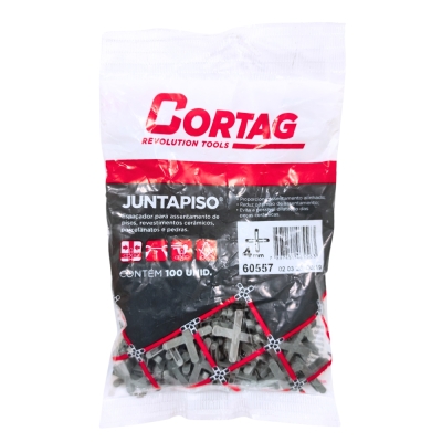 Espacador Piso 4mm 100pcs Cinza Cortag