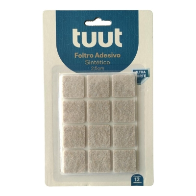 Feltro Protetor Quadrado P 12pçs Marrom Tuut