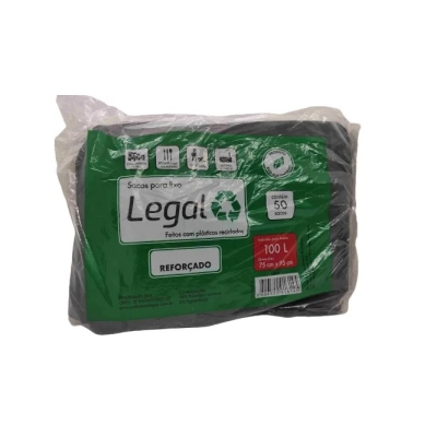 Saco Lixo 100lt Pcte C/50 Und Preto Legal