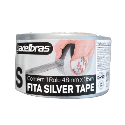 Fita Silver Tape 48mm X 5mt Prata Adelbras