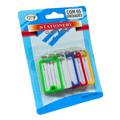 Chaveiro C/Etiqueta 5pcs Colorido (B1058) Liel