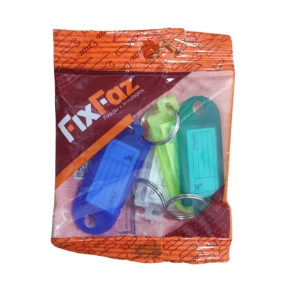 Chaveiro C/Etiqueta 4pcs Cores Fixfaz