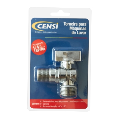 Registro Maquina Lavar 1/2-3/4 Latão/Inox (7559) Censi