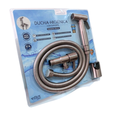 Ducha Higienica C/Suporte 1,20mt Inox Flvx Hidro