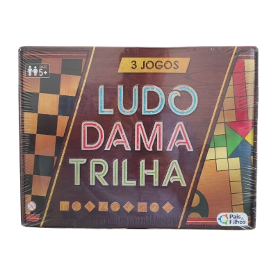 Jogo 3 Em 1 Ludo/Dama/Trilha Pais E Filhos