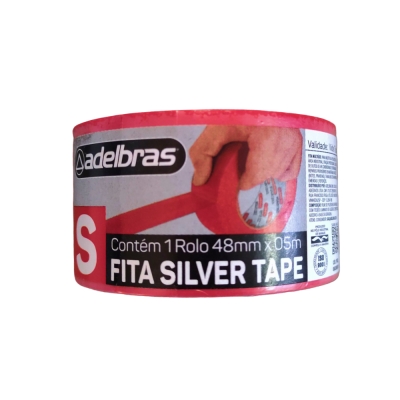 Fita Silver Tape 48mm X 5mt Vermelha Adelbras