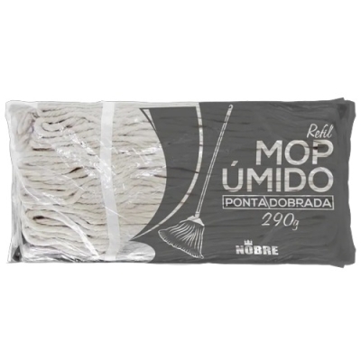 Mop Algodão Refil Ponta Dobrada 290g Nobre