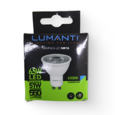 Lampada Gu10 Mr16 6,5w 6500k Lumanti