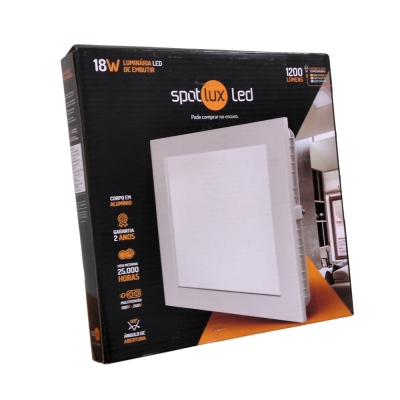 Painel Led 18w Quadrado Embutir 6500k Spotlux