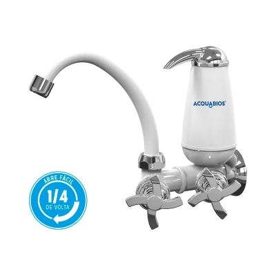 Filtro Purificador Agua Torneira/Parede Quadriseta Branco Acquabios