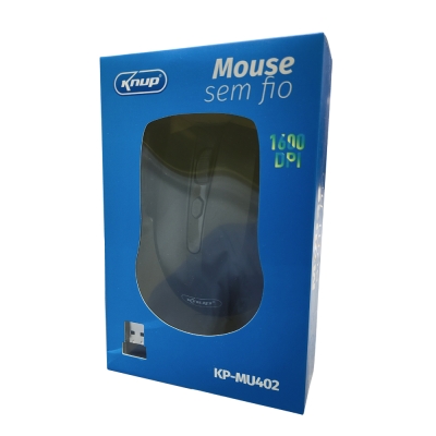 Mouse Sem Fio Wireless 1600dpi Preto (Kp-Mu402) Knup