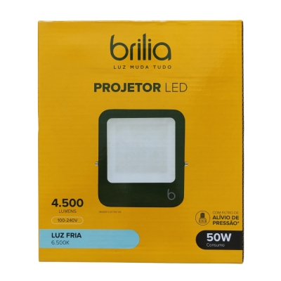 Refletor Led 50w 6500k Brilia