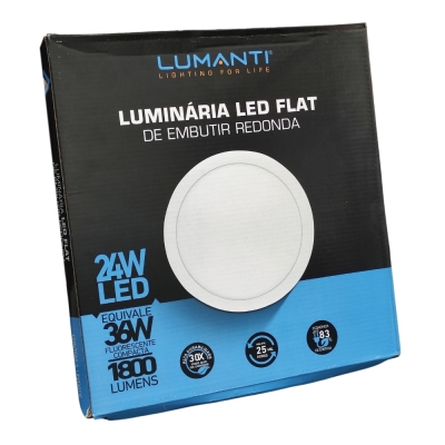 Painel Led 24w Redondo Sobrepor 4000k Lumanti