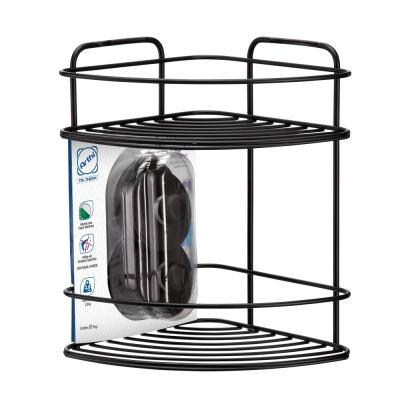 Cantoneira Acessorios WC Dupla Adesivo Black (3433) Arthi