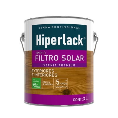 Verniz Triplo Filtro Solar Sol E Chuva 3,0lt Natural Hiperlack