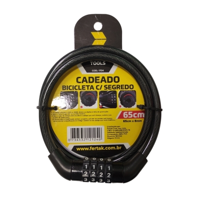 Cadeado Bicicleta C/Segredo 65cm Fertak Tools