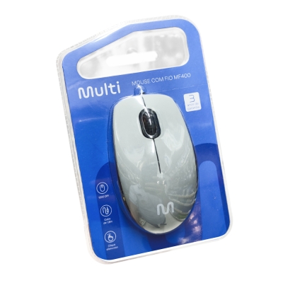 Mouse Óptico USB 1200 DPI Cinza (MO387) Multilaser