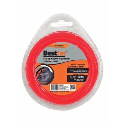 Fio Nylon Cortadores Grama 2,4mm X 10mt Bestfer