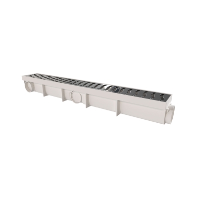 Ralo Invisivel Modular PVC 50cm Grelha Inox Estrela