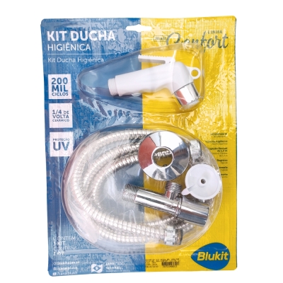 Ducha Higienica Completa 1,20mt Confort Cromado/Branco (220930) Blukit