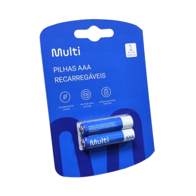 Pilha Recarregavel Aaa 2und Multilaser