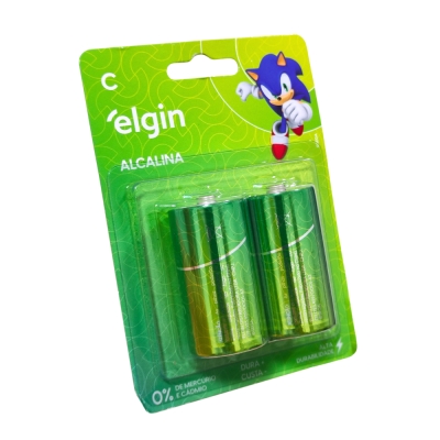 Pilha C Media Alcalina 2pçs Elgin