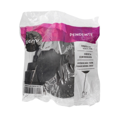 Luminaria Pendente One Preto Demi