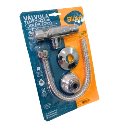 Valvula Mictorio C/Canopla + Flexivel Abs Cromada (190904) Blukit