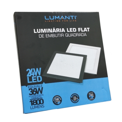 Painel Led 24w Quadrado Embutir 4200k Lumanti