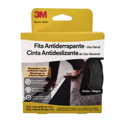 Fita Antiderrapante 50mm X 5mt Preta 3m