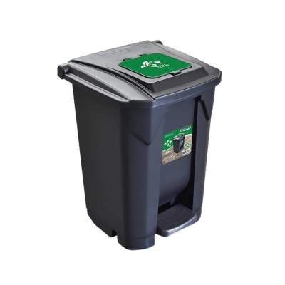 Lixeira C/Pedal Roda E Tampa Click 60lt Preta Arqplast