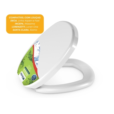 Assento Sanitário Almofadado Aspen Branco Duda