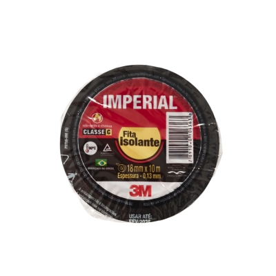 Fita Isolante 10mt x 18mm Preta Imperial 3m