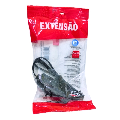 Extensao 1mt 3 Tomadas Pl 2p Pt Force Line