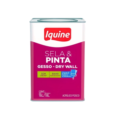 Tinta Sela e Pinta Gesso 18lt Branco Neve Iquine